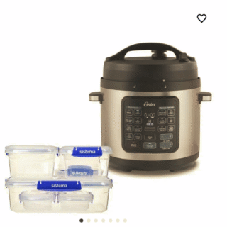Kit Oster® Multiolla Turbo, 5.7L con 14 Funciones DiamondForce CKSTPCECT57DF y Pack Herméticos Sistema® Klip it Plus 6 unidades
